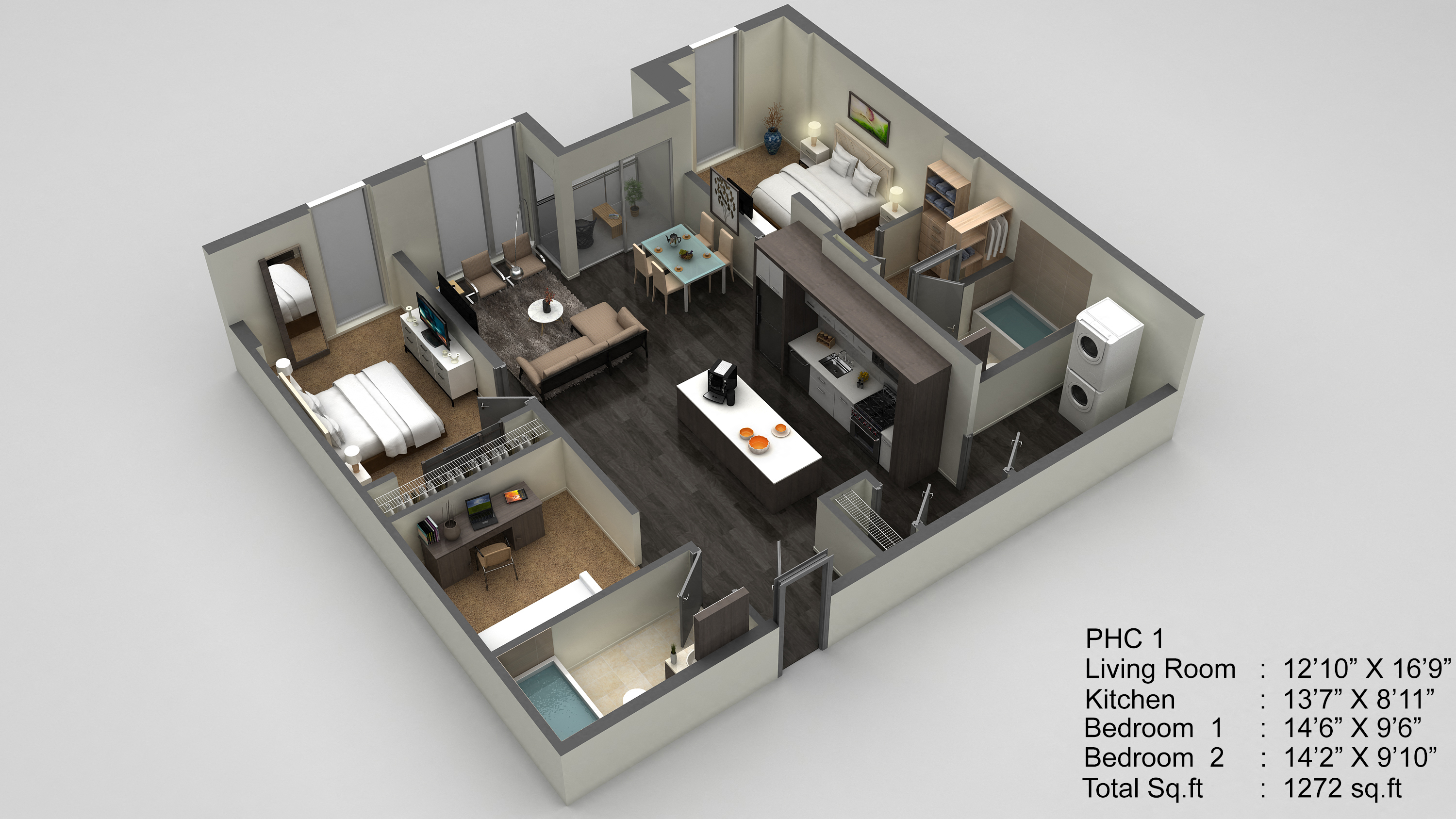 Block 17 Apartments PH-C1 3D Floor Plan
